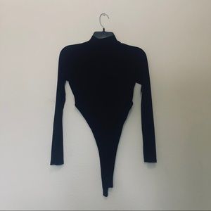 Long Sleeve Deep Cut Mock Neck Bodysuit